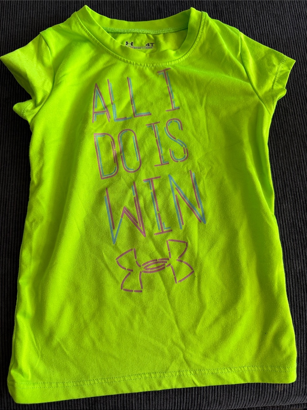 Under Armour Neon Yellow Girls' Short Sleeve Performance Tee with Graphic